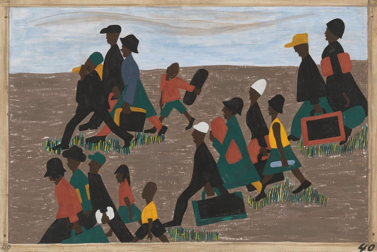 Artwork Title: Panel 40: The migrants arrived in great numbers