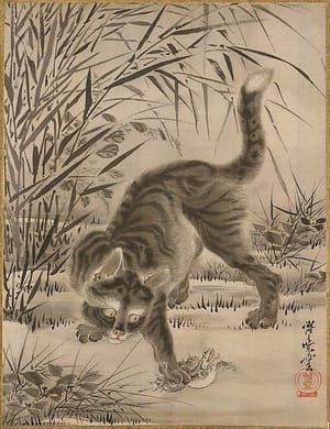 Artwork Title: Cat Catching A Frog