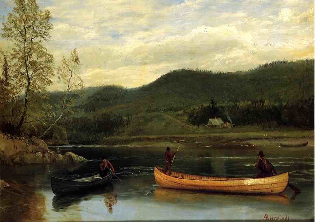 Artwork Title: Men in Two Canoes