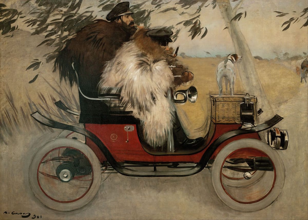 Artwork Title: Ramon Casas And Pere Romeu In An Automobile