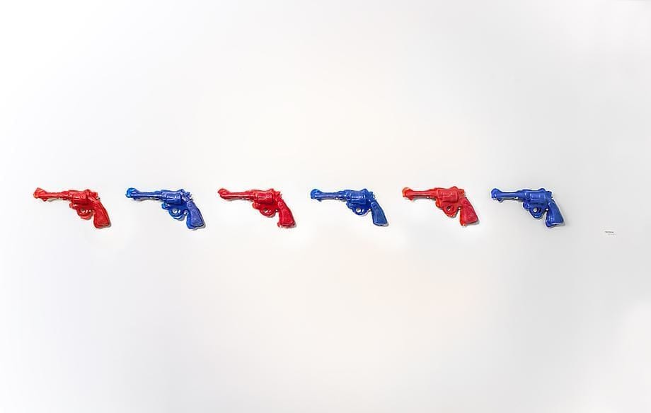 Artwork Title: Red Gun, Blue Gun