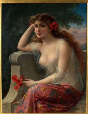 Artwork Title: Girl With Poppies
