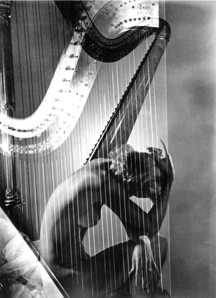Artwork Title: Lisa Fonssagrives With Harp