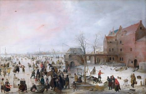 Artwork Title: A Scene On The Ice Near A Town