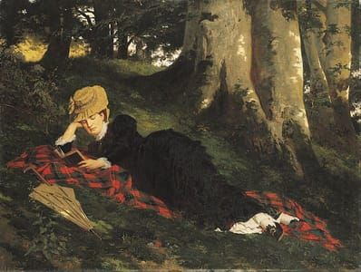 Artwork Title: Woman Reading in a Forest