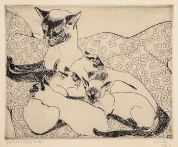 Artwork Title: Siamese Cat and Kittens