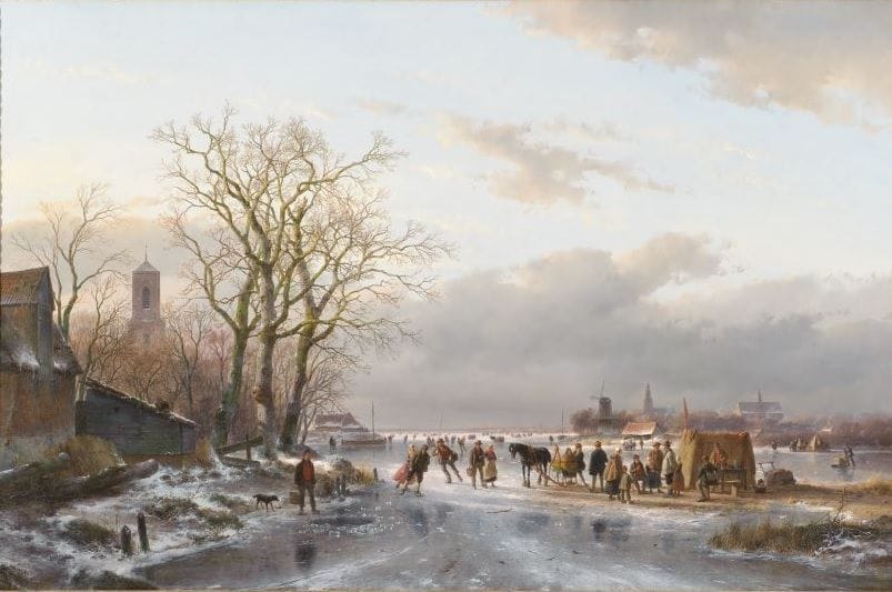 Artwork Title: Iceskaters near a Dutch city