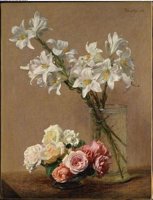 Artwork Title: Roses and Lilies,1888