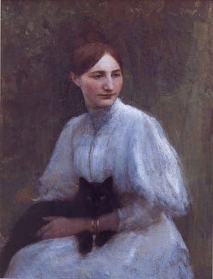 Artwork Title: Portrait of Anne-Marie Dagnan with Black Cat