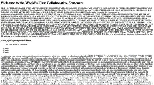 Artwork Title: The World’s First Collaborative Sentence