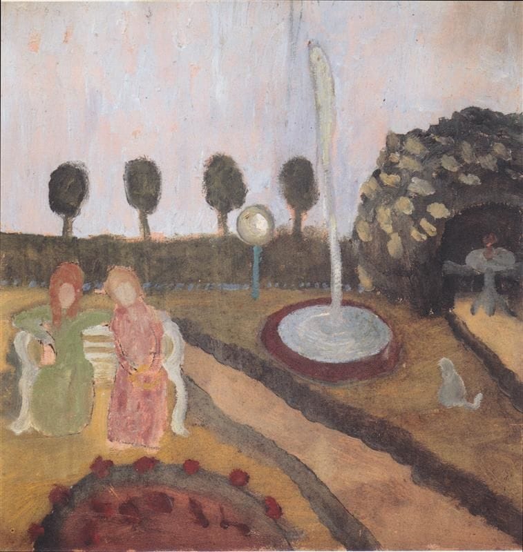 Artwork Title: Two women in the Garden withFountain