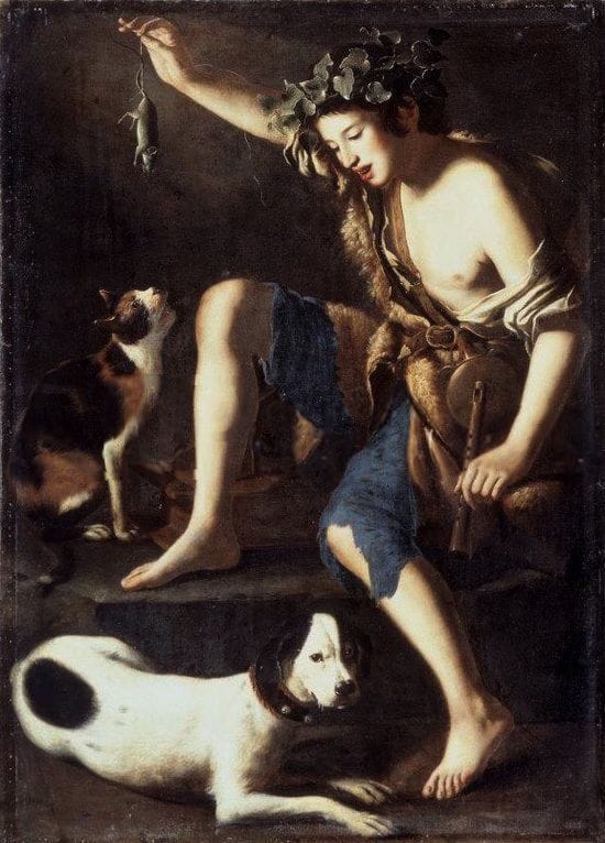 Artwork Title: Boy Playing with a Cat 17th Century
