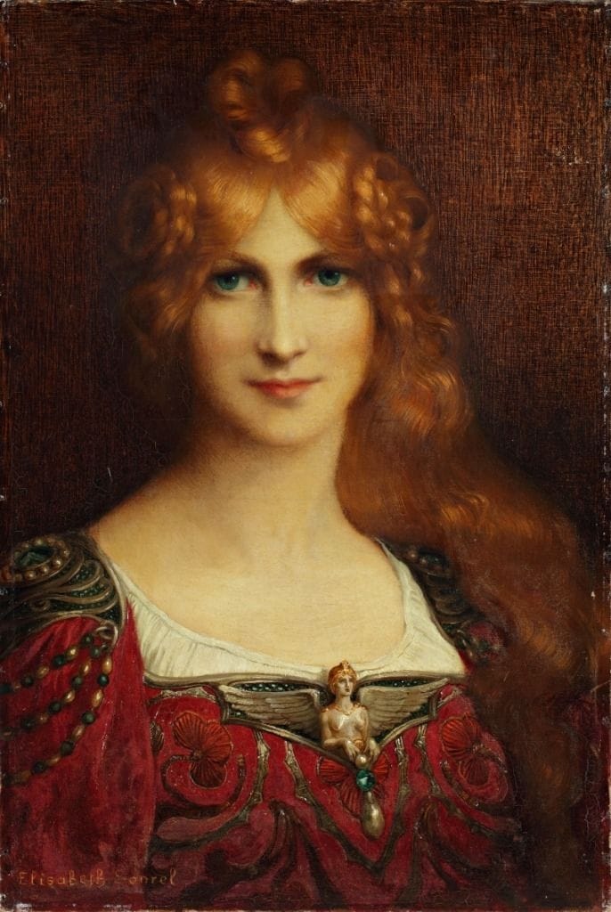 Artwork Title: Portrait de femme aux yeux verts