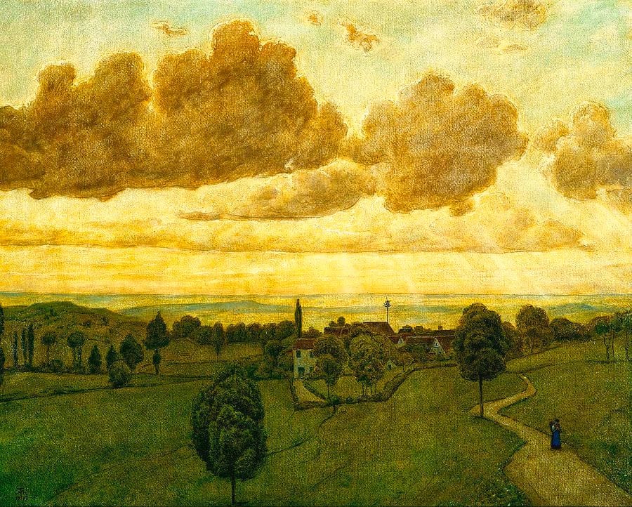 Artwork Title: Landscape at Sunset with Figure