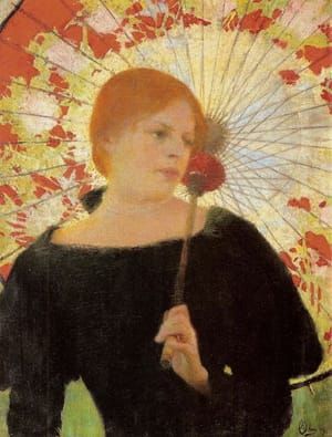 Artwork Title: Portrait of the Artist's Wife with an Umbrella