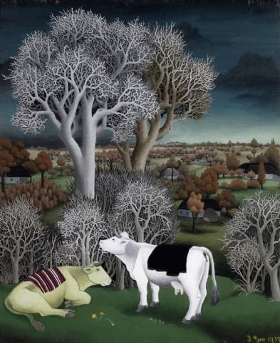 Artwork Title: Cows in a landscape