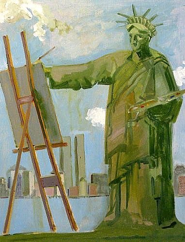 Artwork Title: Liberty Painting in New York Harbor