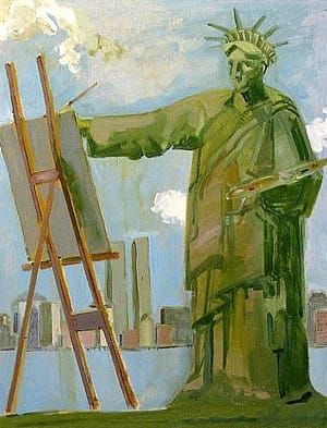Artwork Title: Liberty Painting in New York Harbor