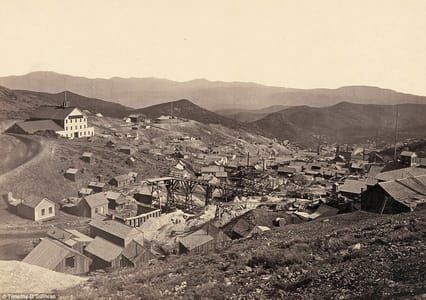Artwork Title: Gold Hill, Just South Of Virginia City, Nevada, In 1867 (Comstock Lode)