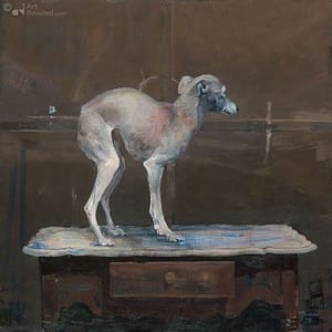 Artwork Title: Windhondje op tafeltje II (Greyhound on Table II)