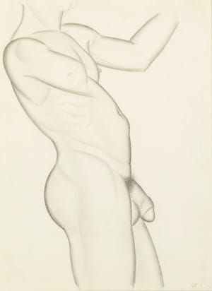 Artwork Title: Naked Standing Man (Self Portrait)