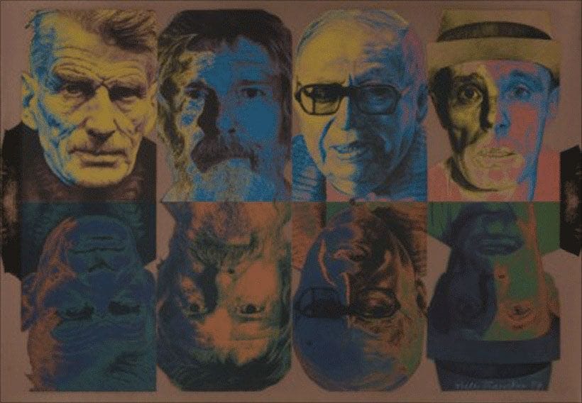Artwork Title: Huit Têtes (Samuel Beckett; John Cage; Jean-Paul Sartre; Joseph Beuys). From the series 