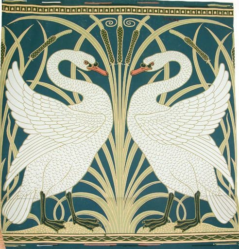 Artwork Title: Swan, Rush and Iris (Wallpaper)