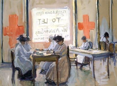 Artwork Title: Red Cross Work Room 5th Avenue, NYC During the War