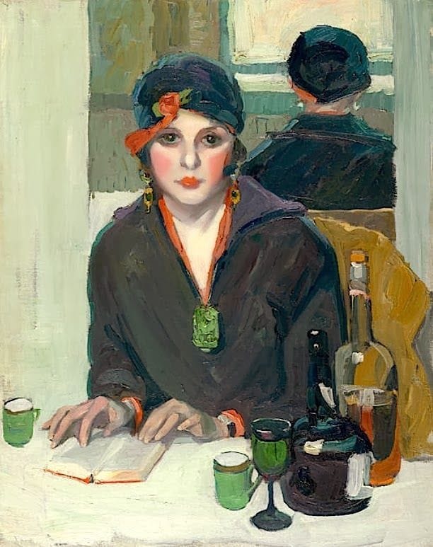Artwork Title: Reading at a Cafe