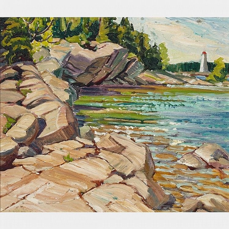 Artwork Title: Rocks & Lighthouse, Georgian Bay