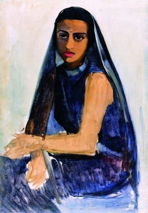 Artwork Title: Self Portrait in Blue Sari