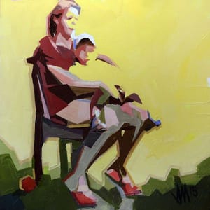 Artwork Title: мать и дитя (Mother and Child) см, дерево, масло)