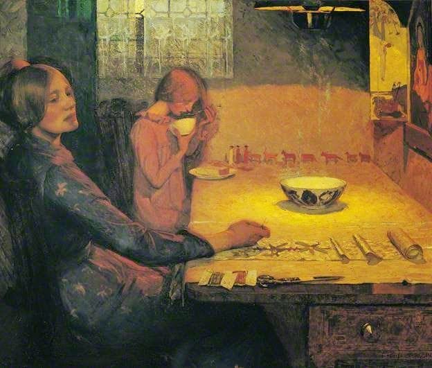 Frederick Cayley Robinson - Mother and Child - Threads of Life, 1894