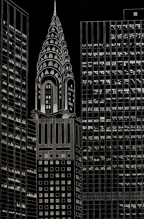 Artwork Title: Chrysler Building Flanked by High Rise Buildings, II
