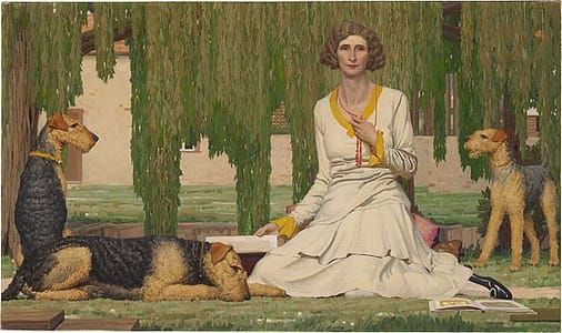 Artwork Title: Christian Waller with Baldur, Undine and Siren at Fairy Hills