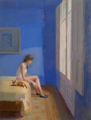 Artwork Title: Habitación azul (Blue Room)