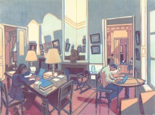 Artwork Title: Hôtel Turgot, De Groene Kamer ( Hôtel Turgot, The Green Room