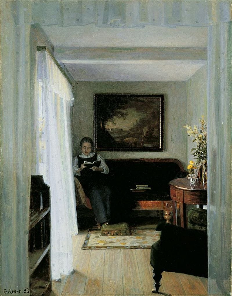 Artwork Title: Interior With Woman Reading