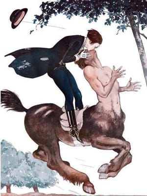 Artwork Title: Centaur Kiss, cover for 'La Vie Parisienne'