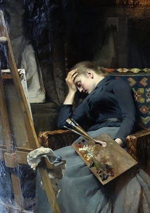 Artwork Title: Resting by the Easel
