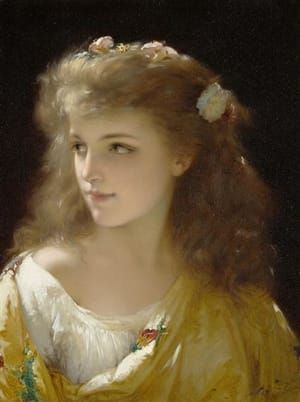 Pierre Olivier Joseph Coomans - Portrait of a Young woman, 1880