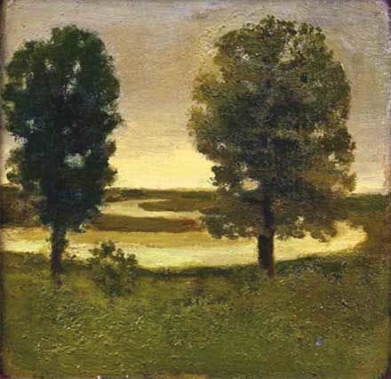 Artwork Title: Landscape with Two Trees and River
