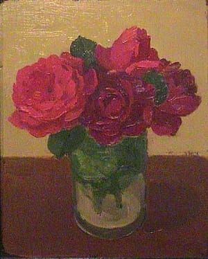 Artwork Title: Red Roses in Glass Jar