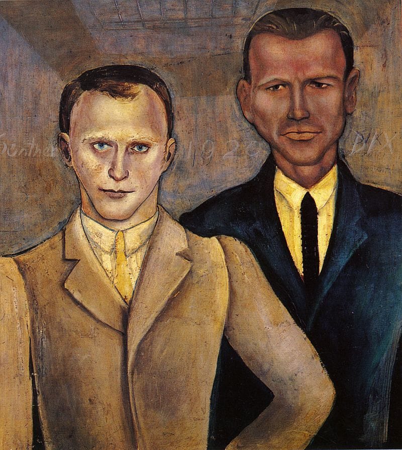 Artwork Title: Double portrait Dix-Günther (Dix painted by Günther, Günther painted by Otto Dix)