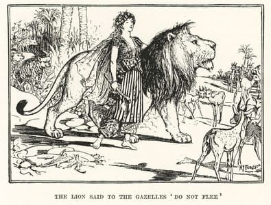 Artwork Title: The Lion Said to the Gazelles, 