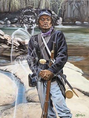 Artwork Title: Female Buffalo Soldier Private Cathay Williams Thirty-Eighth U.S. Infantry 1866-1868