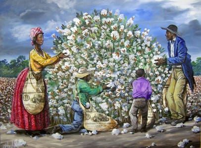 Artwork Title: Enslaved Family Picking MS Cotton