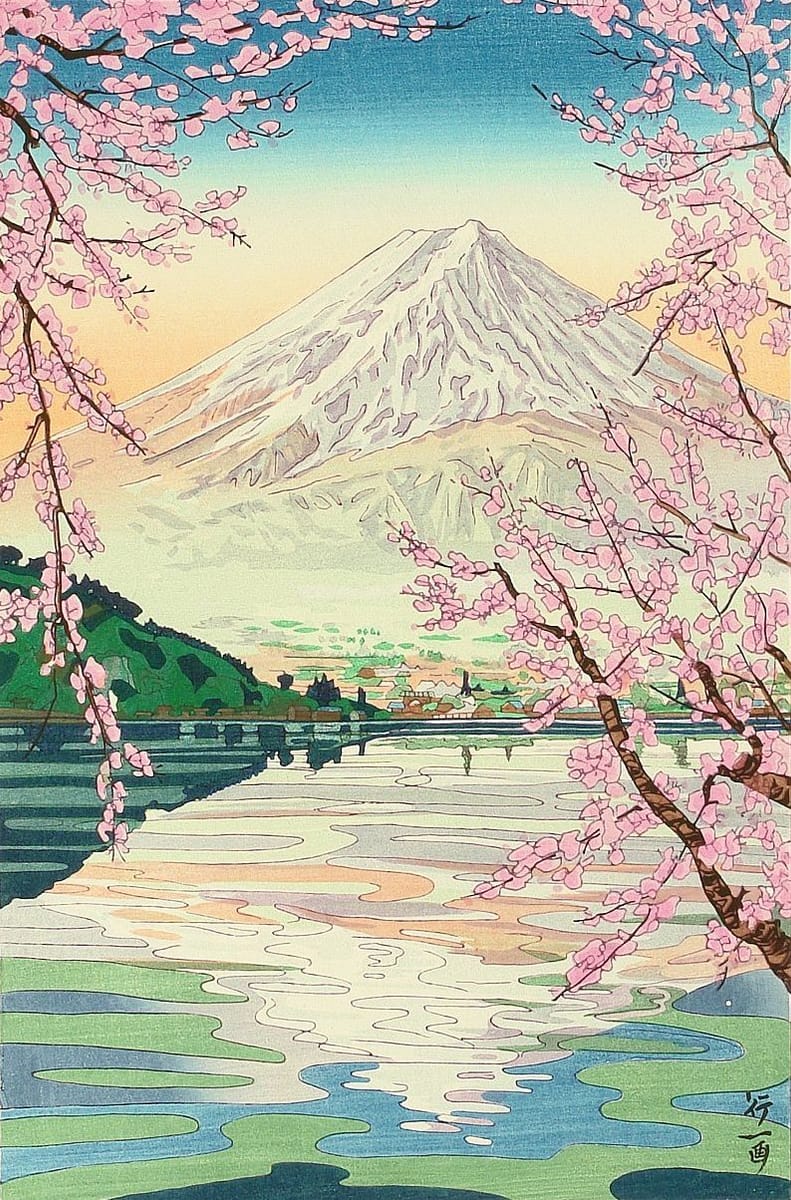 Artwork Title: Mt. Fuji and Lake Kawaguchi