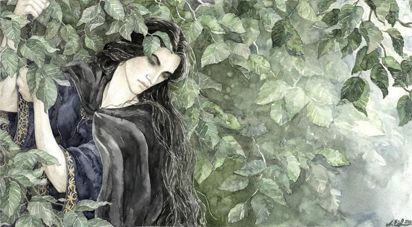 Artwork Title: Lúthien Prepares Her Escape from Hírilorn