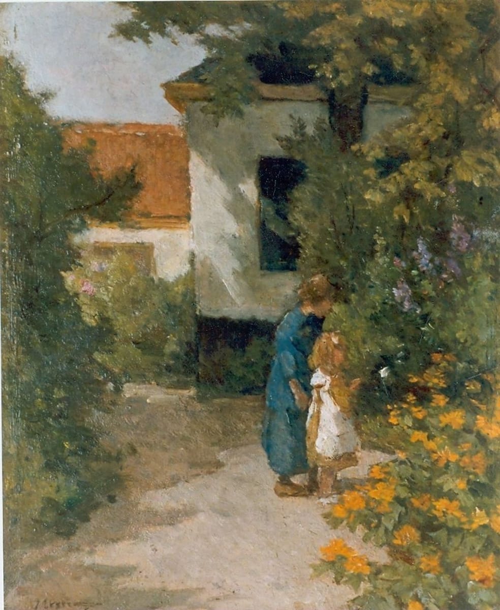Artwork Title: Two Girls in the Garden